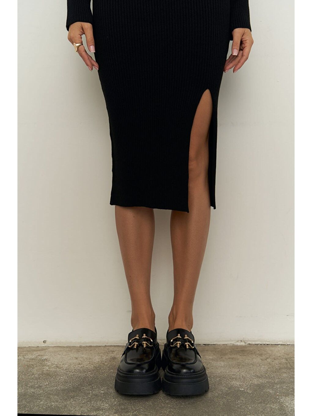 Crochel Siyah Üçlü Triko Takım-4