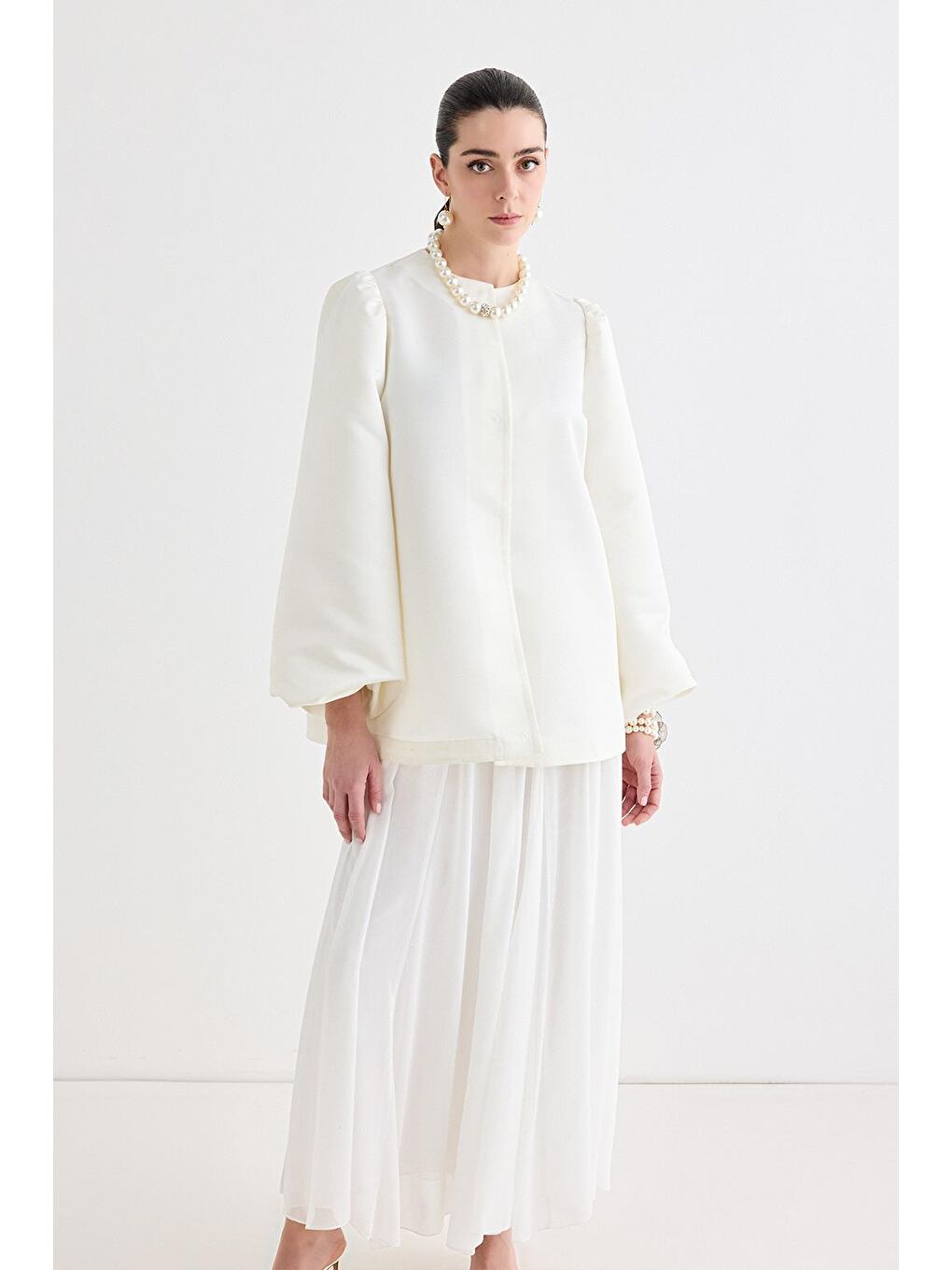 Vera Tafta Ceket Ekru-1