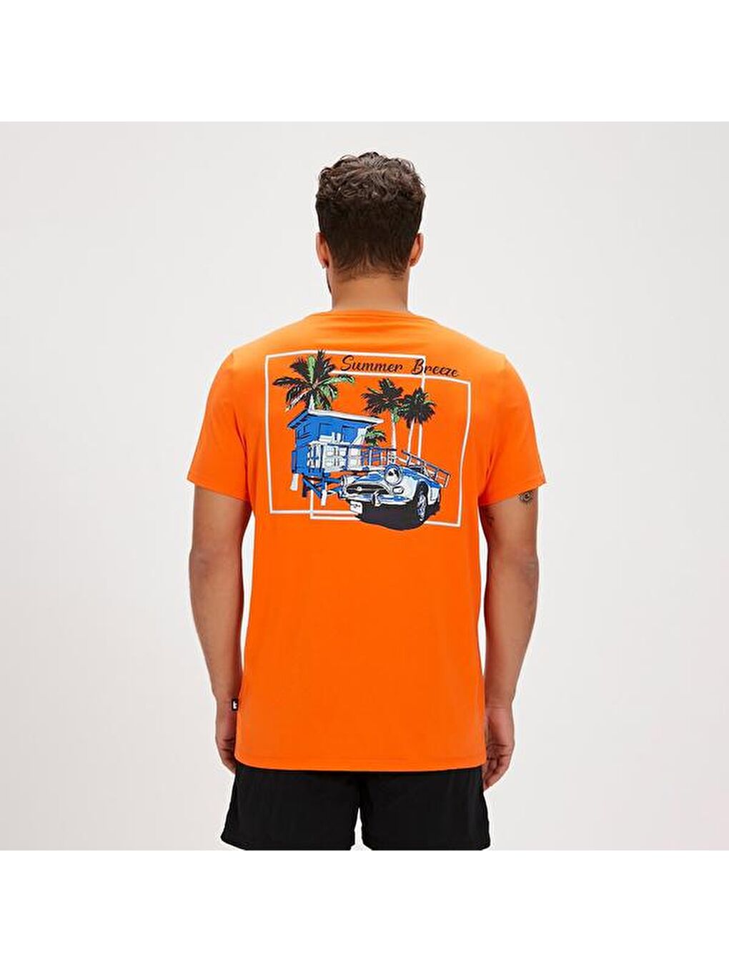 Dustin Erkek Turuncu Yuvarlak Yaka Tişört-4