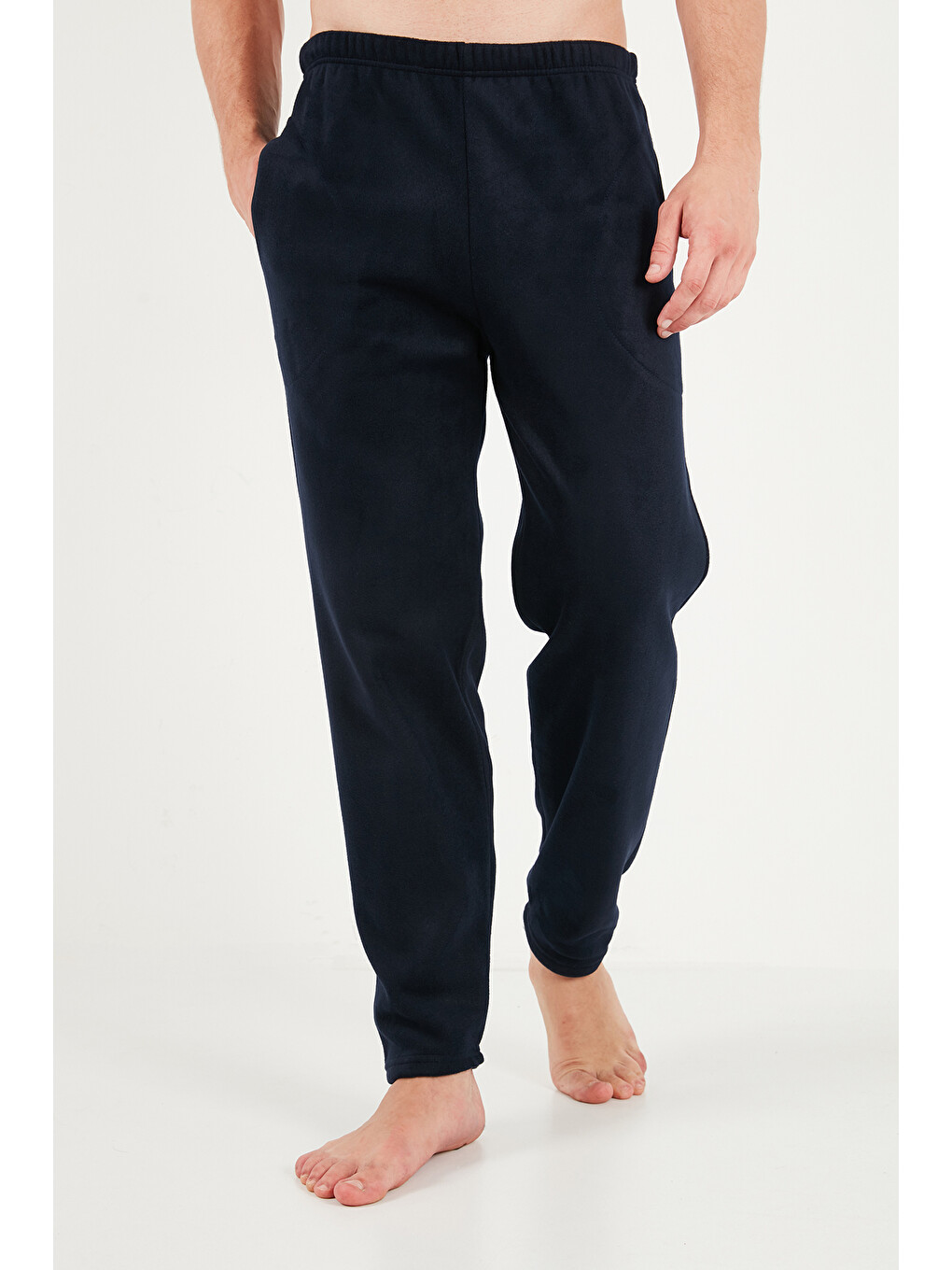 Lacivert Lastikli Bel Düz Paça Ultra Soft Polar Pijama Altı 6098001-5