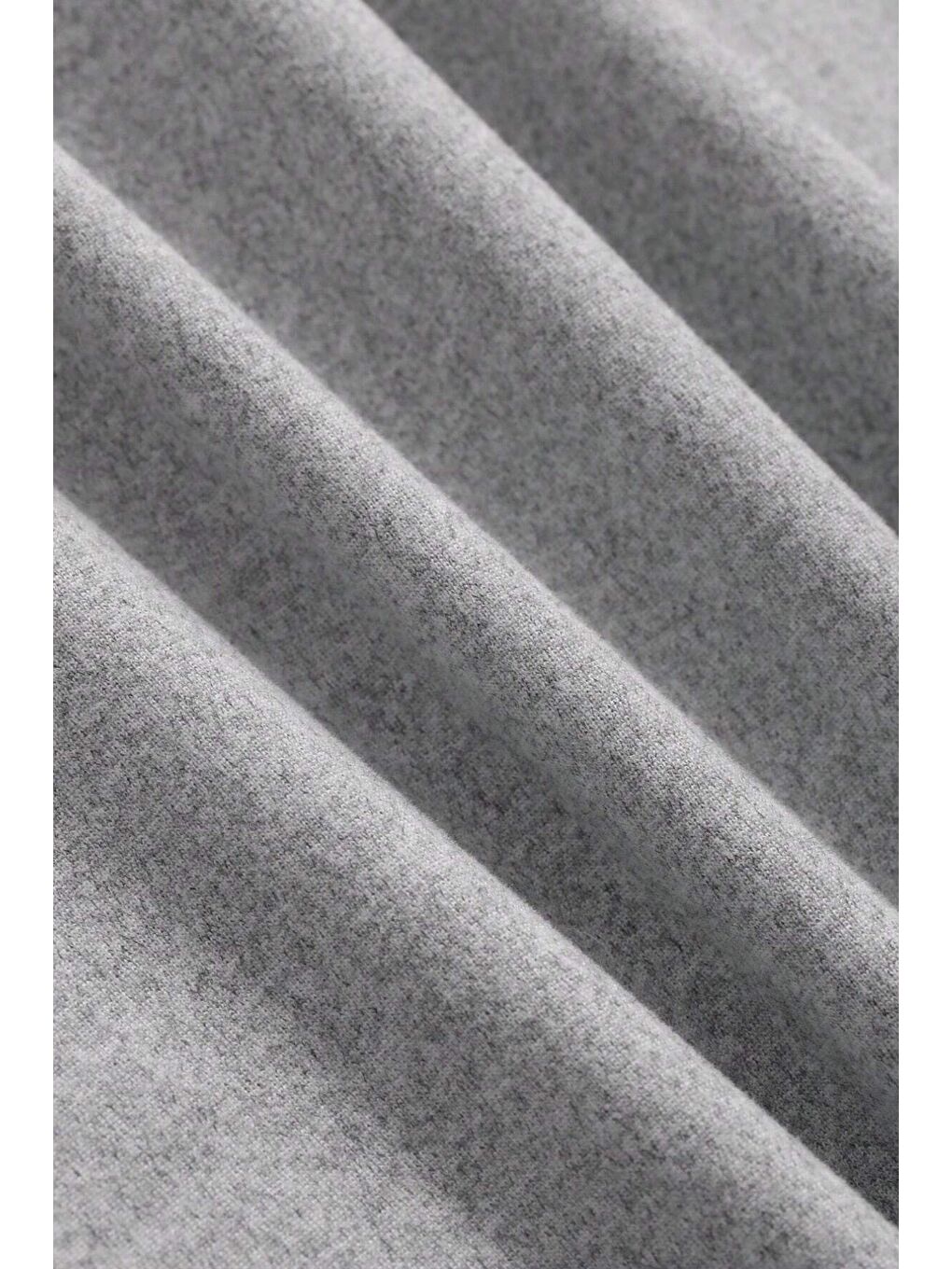 Gri Kadın 2 İplik Oversize Bol Paça Tasarım Eşofman Altı Yüksek Bel Rahat Model-4