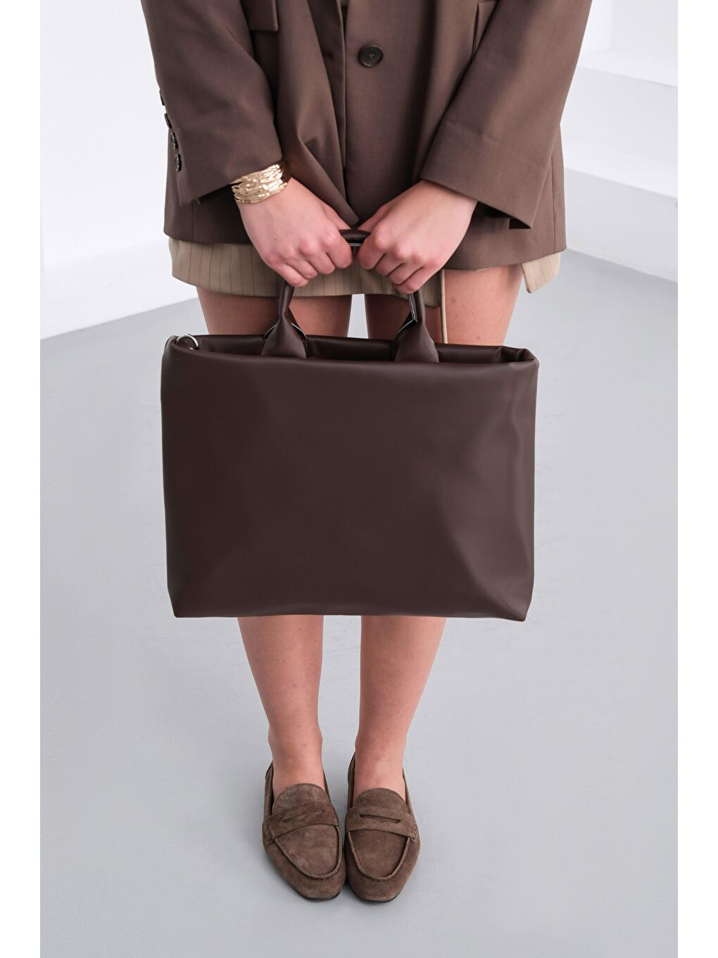 Kahverengi Didas Omuz Ve Evrak Çantası Acı Kahve-1