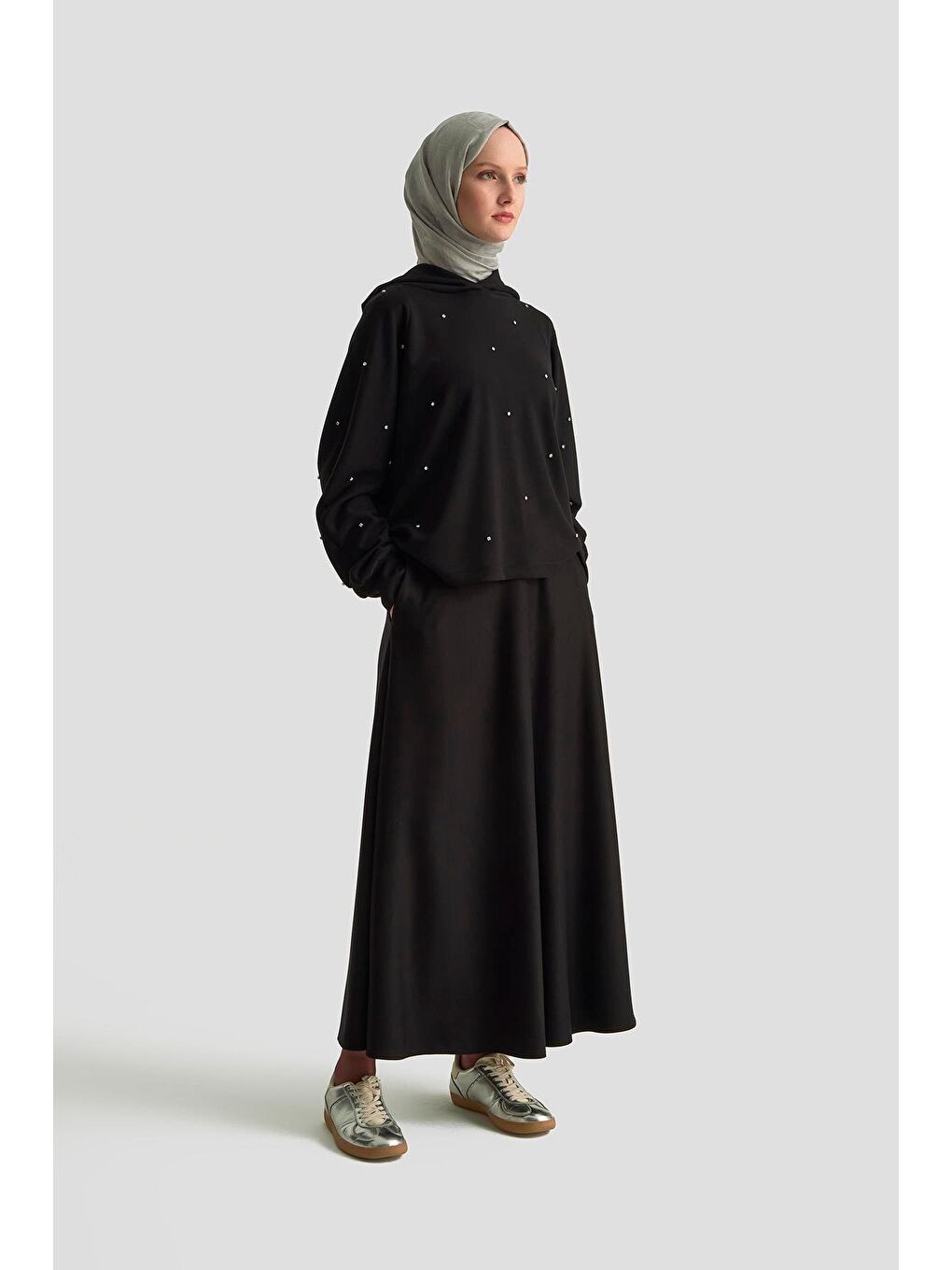 Kloş Örme Etek 25Kd4033 Siyah-2