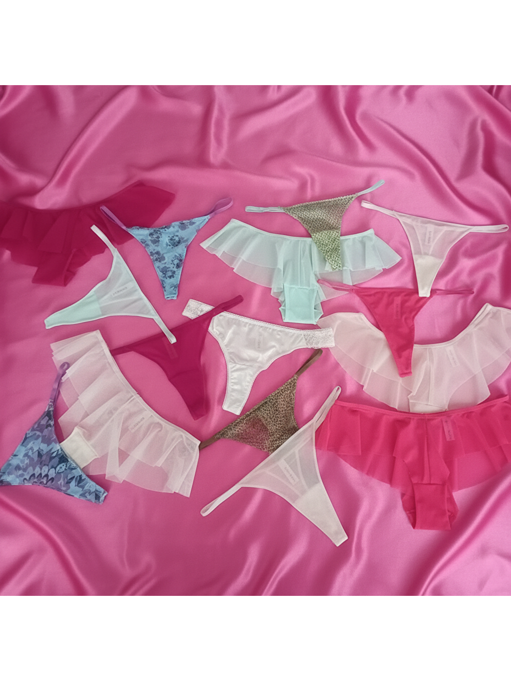 Kadın Pamuklu 10'Lu Paket Karışık Renk Hipster String Tanga Checky Brazilya Külot Bb2472-2