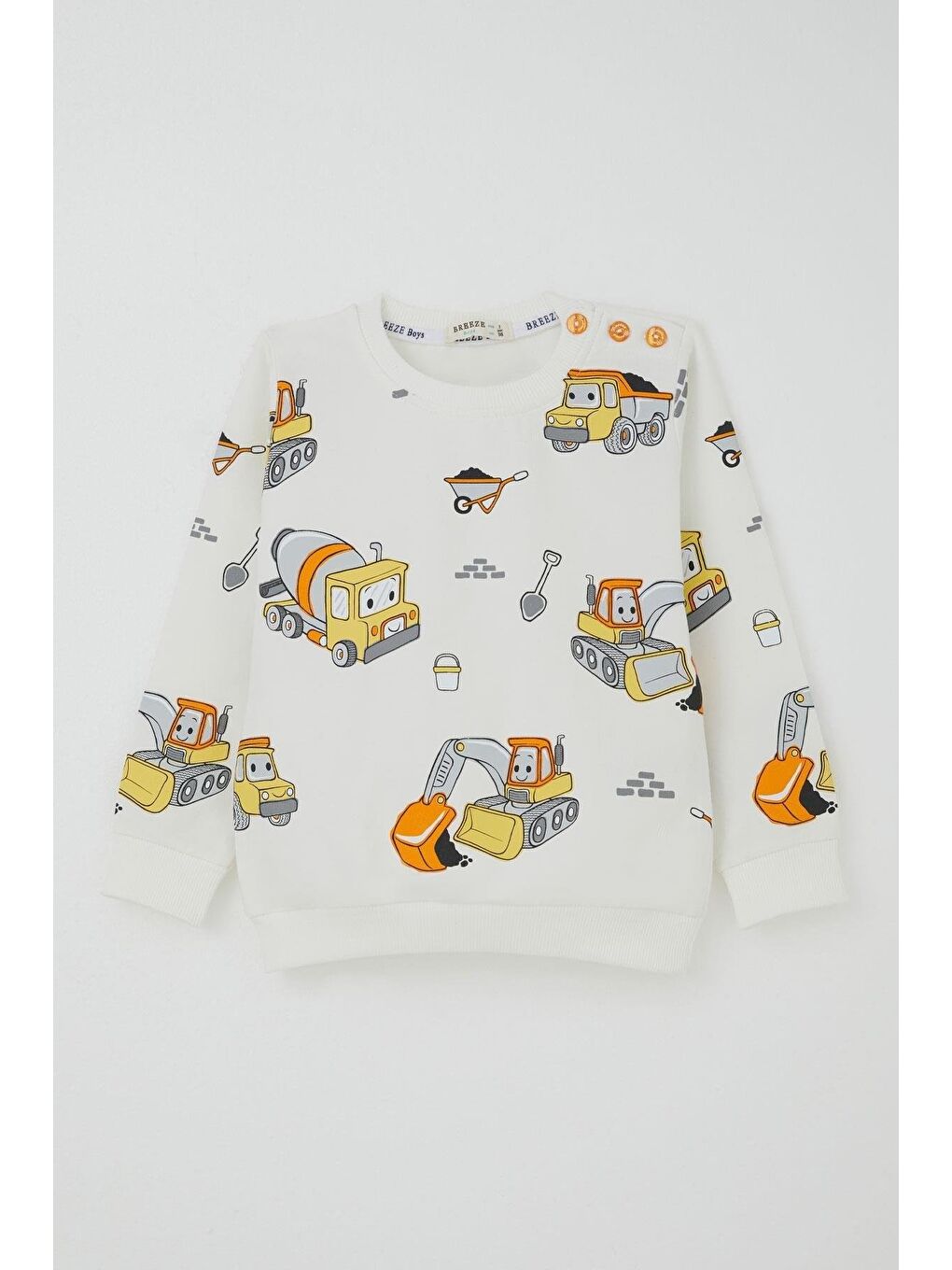 Erkek Çocuk Eşofman Takımı Küçük Operatör Çalışkan İş Makineleri Ekru (1-4 Yaş)-2