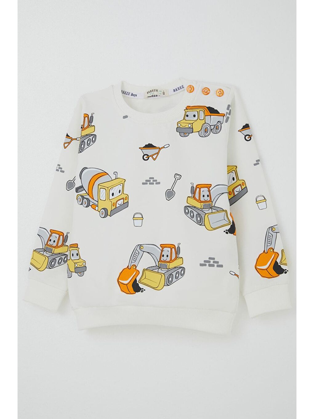 Erkek Çocuk Eşofman Takımı Küçük Operatör Çalışkan İş Makineleri Ekru (1-4 Yaş)-6