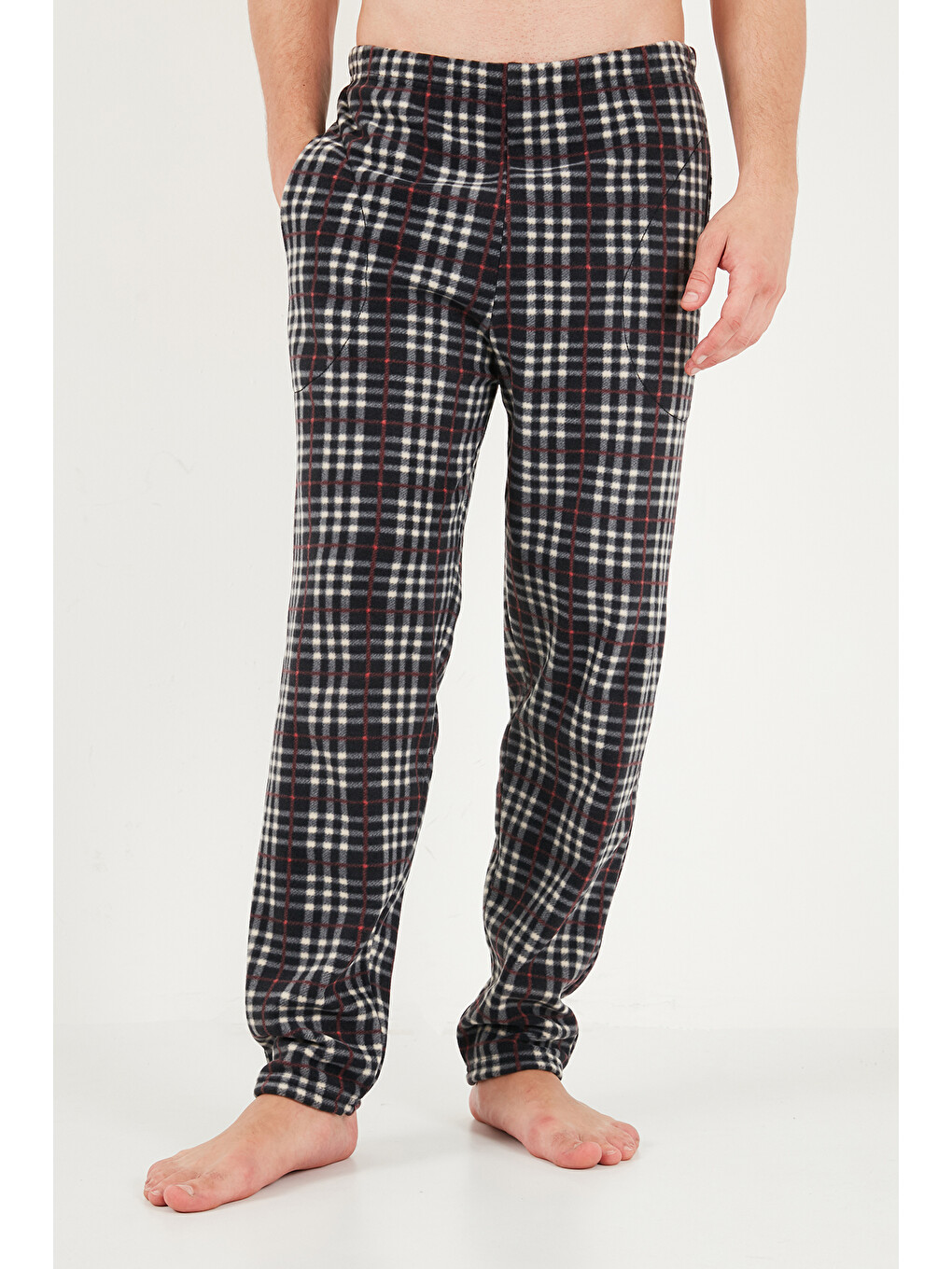 Siyah Lastikli Bel Düz Paça Ultra Soft Polar Pijama Altı 6098001-4