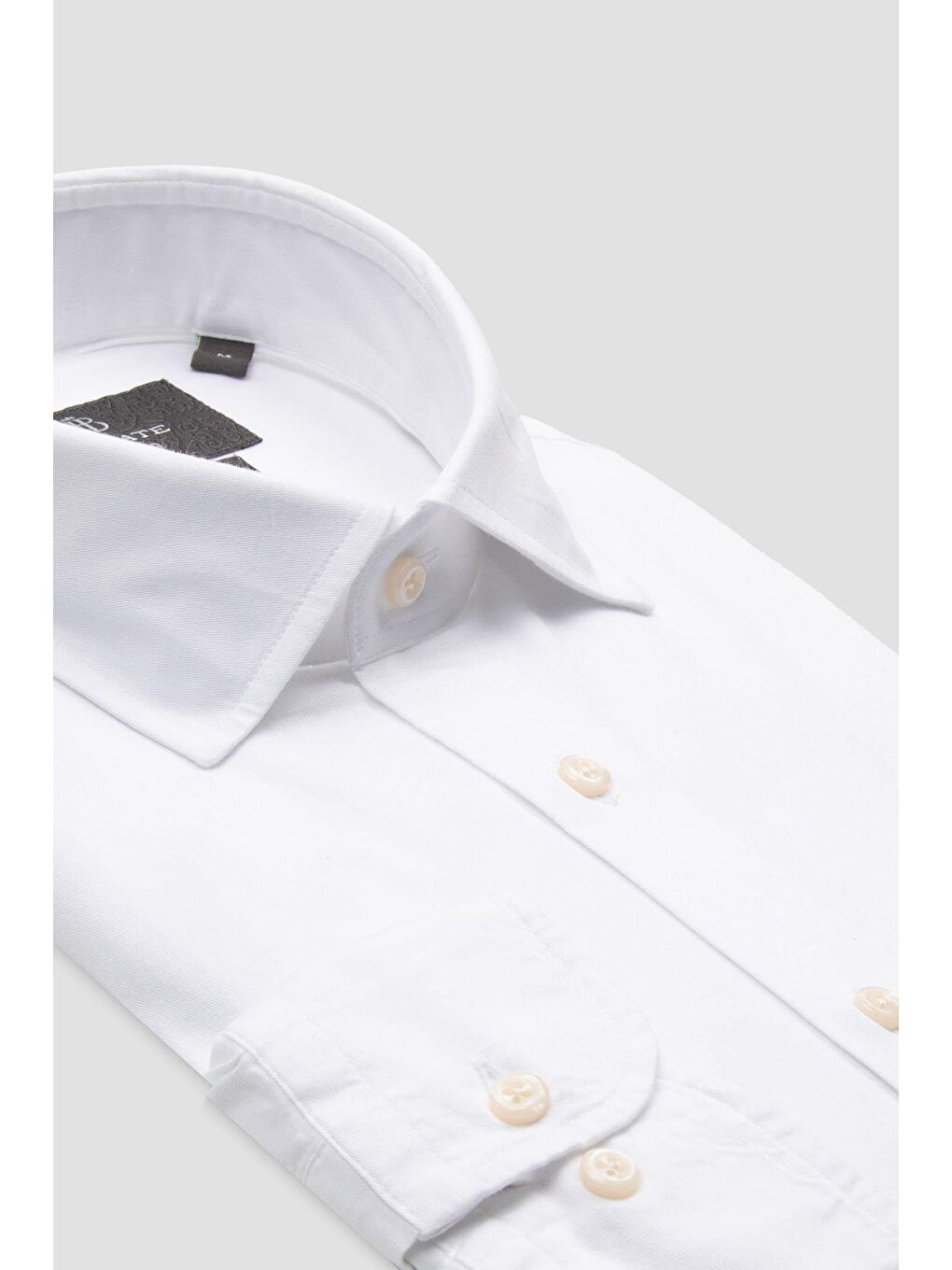 Piero Gabardin Pamuklu Comfort Fit Beyaz Klasik Yaka Erkek Düz Gömlek-1