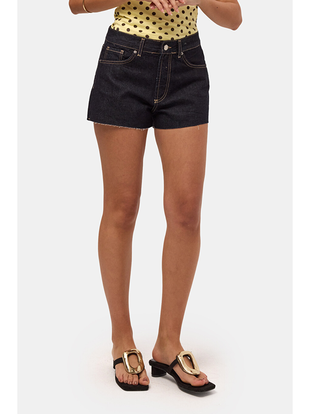 Kadın İndigo Selvedge 7s6-50 Mini Denim Sort