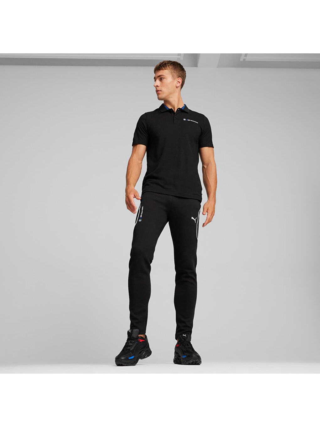 Siyah BMW M Motorsport Jacquard Erkek Polo-5