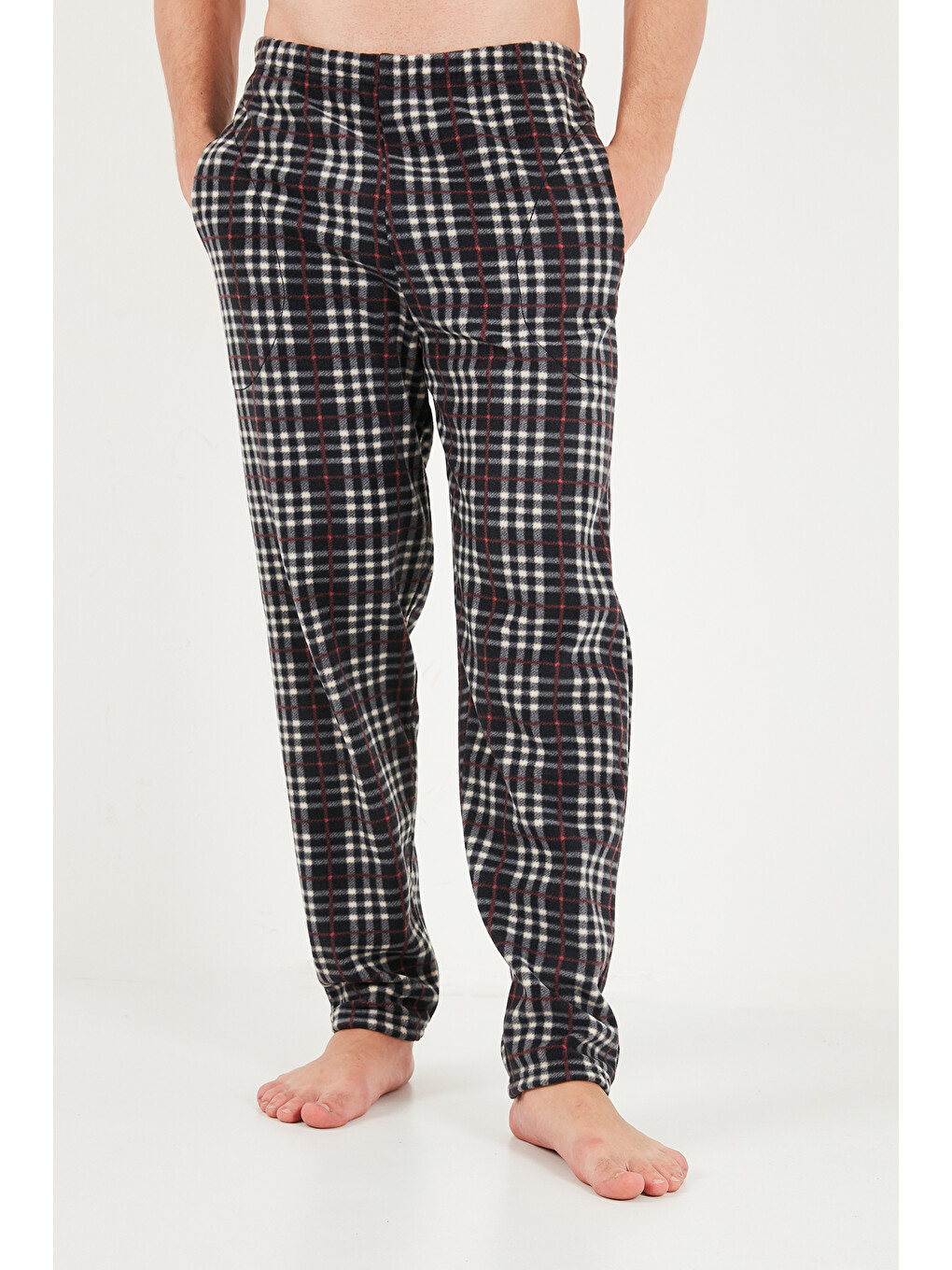 Siyah Lastikli Bel Düz Paça Ultra Soft Polar Pijama Altı 6098001-5