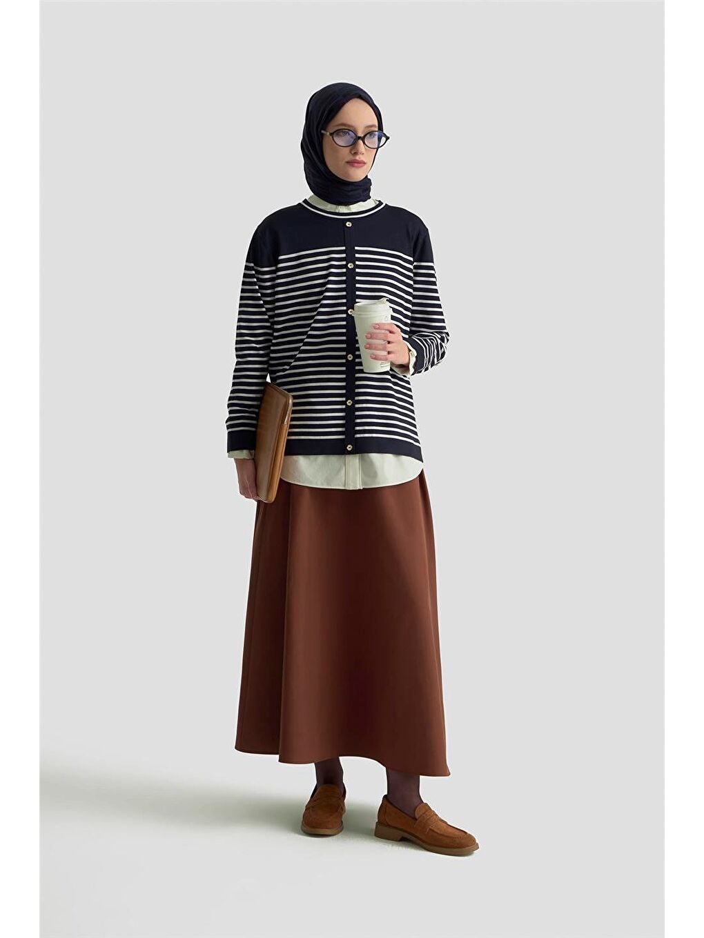 Kahverengi Godeli Ve Cepli Etek 25K1913 Kahve