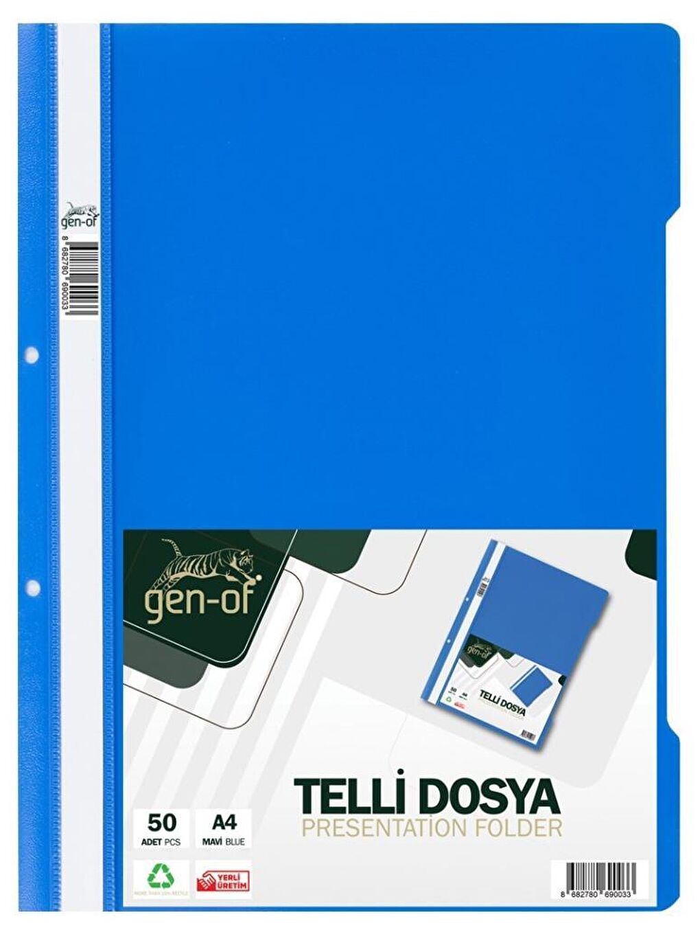 Telli Dosya 50 Li 1 Paket A4 Mavi
