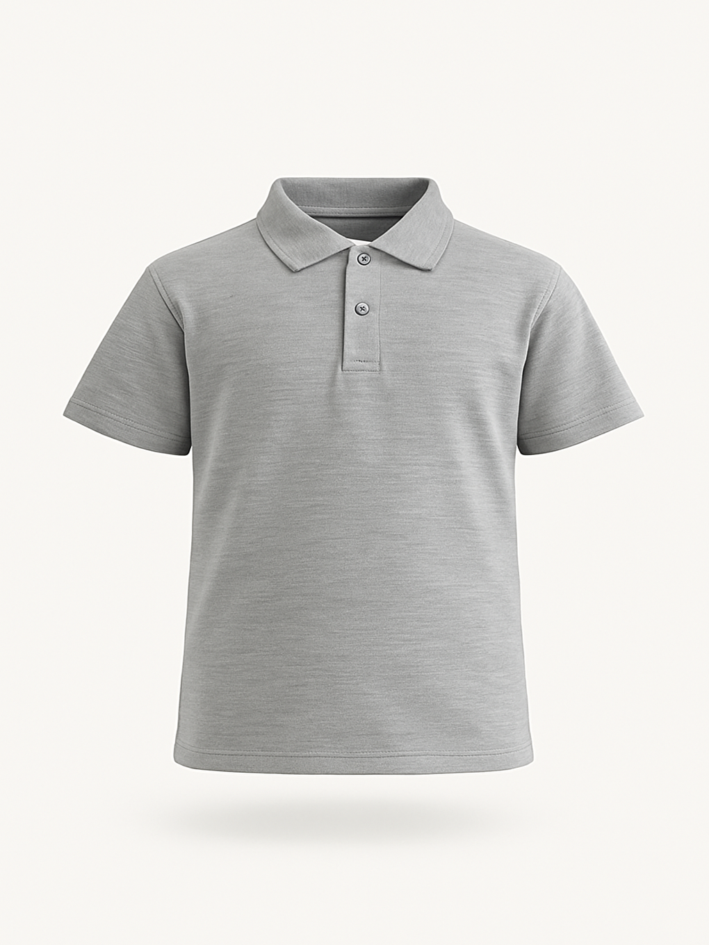 Gri Kids Polo Yaka Basic Kısa Kollu Kız Çocuk Tişört