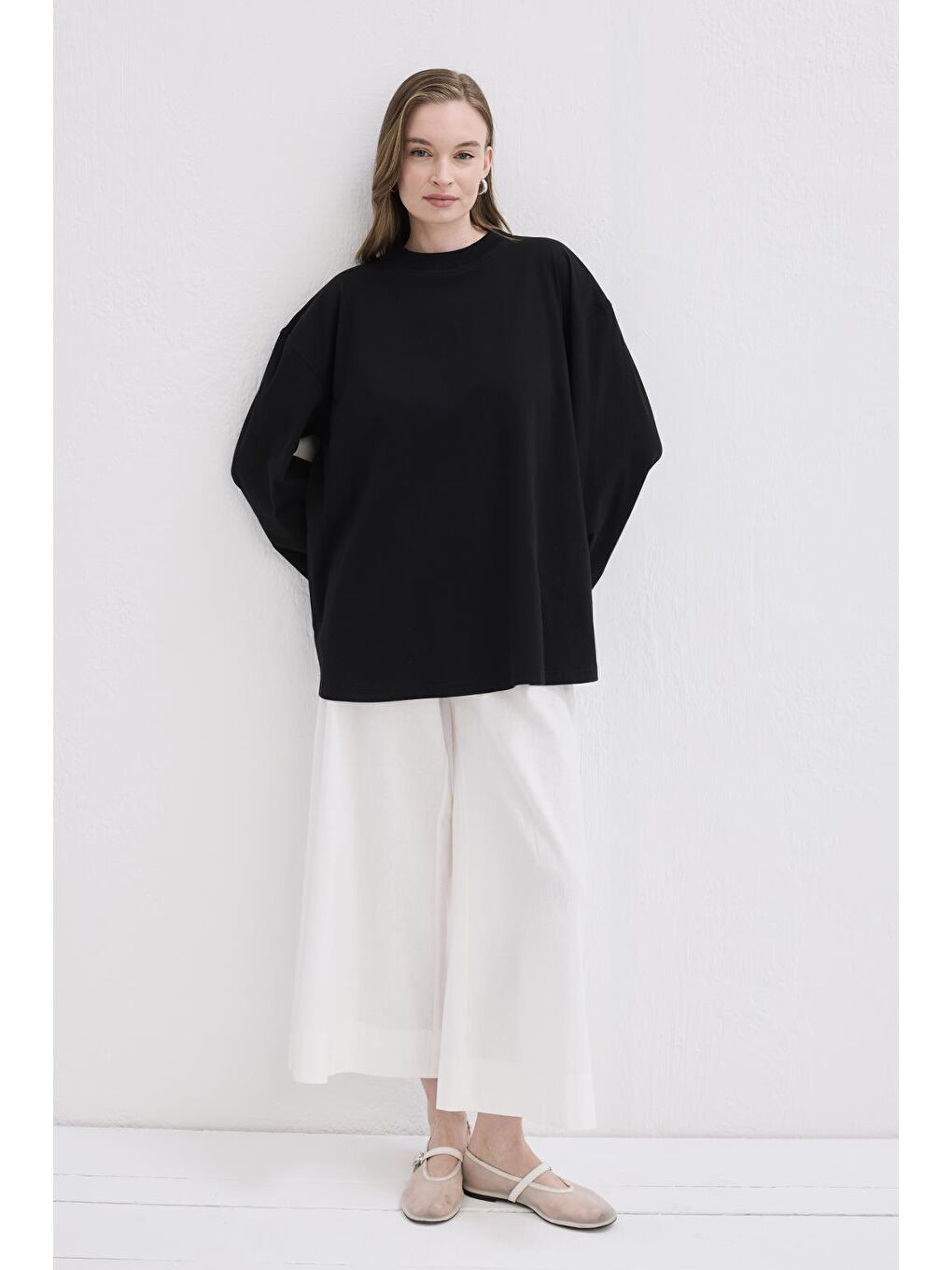 Vanille Pamuk Bluz Siyah-2