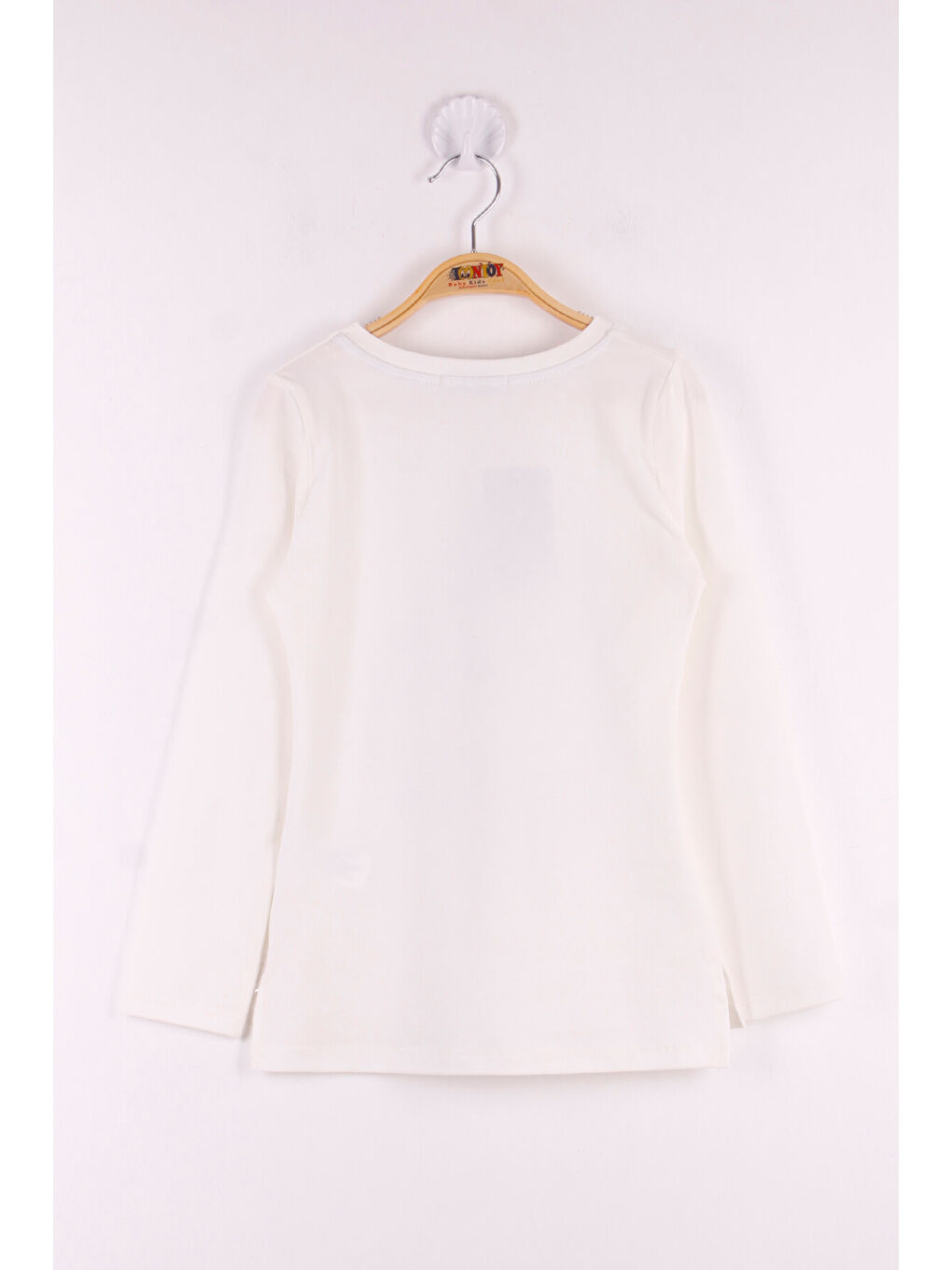 Ekru Kız Çocuk Kalp Baskılı T-Shirt-1