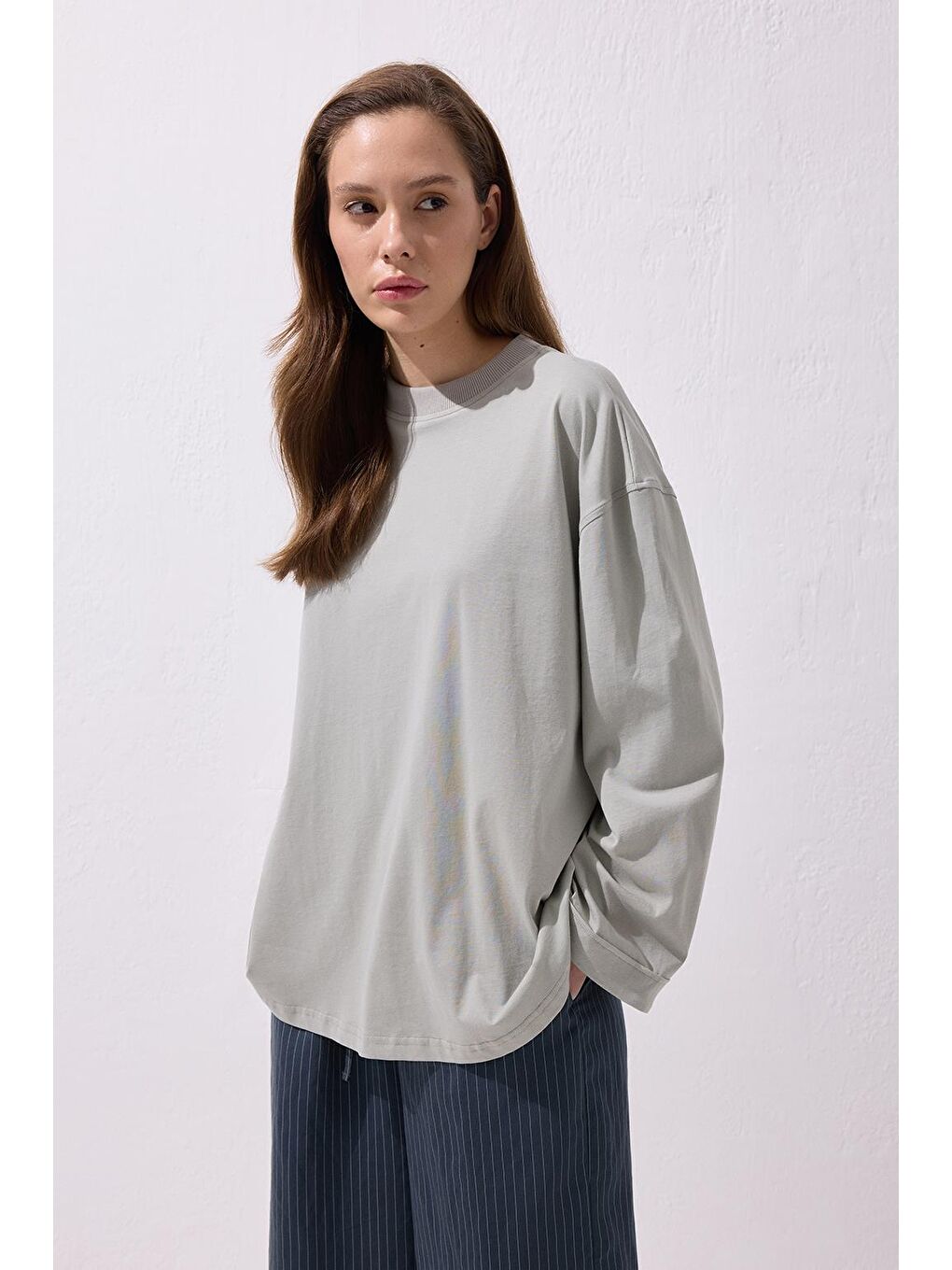 Vanille Pamuk Bluz Gri
