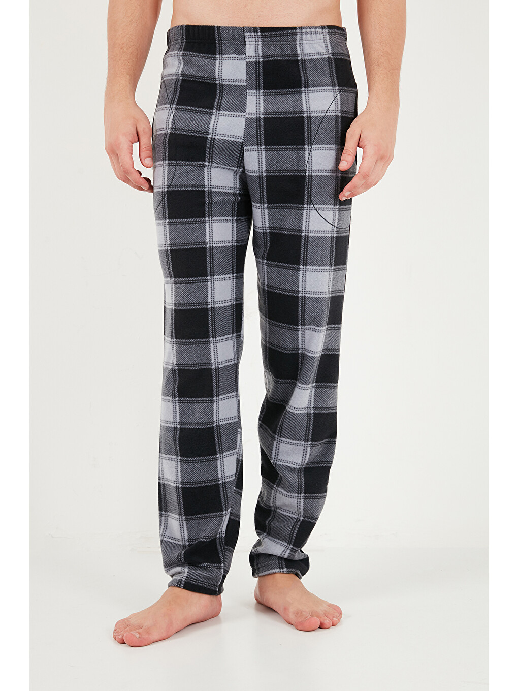Gri Lastikli Bel Düz Paça Ultra Soft Polar Pijama Altı 6098001-4
