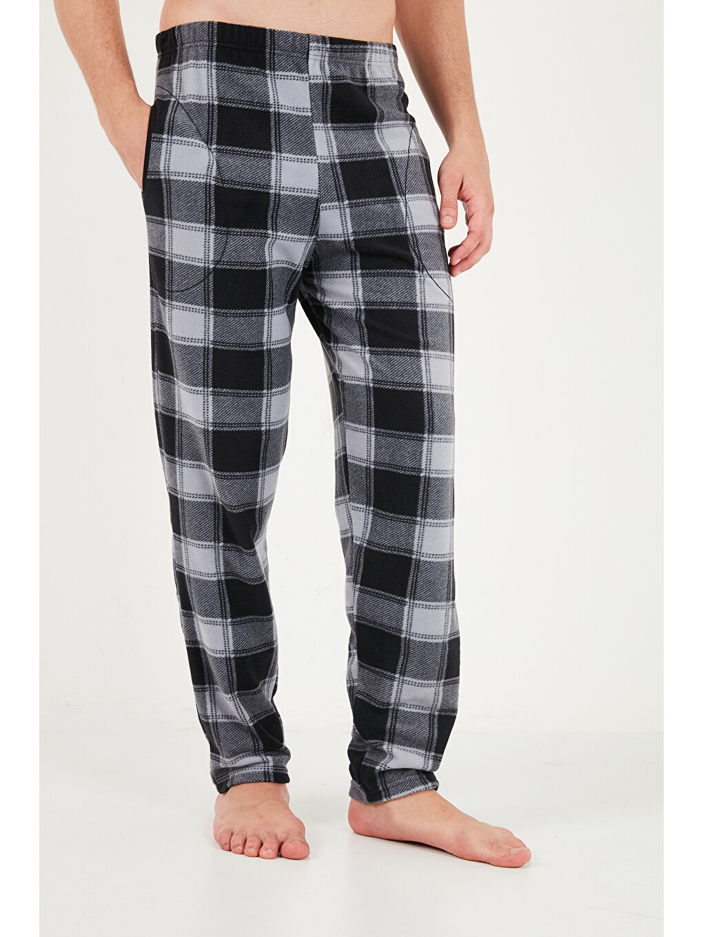 Gri Lastikli Bel Düz Paça Ultra Soft Polar Pijama Altı 6098001-5