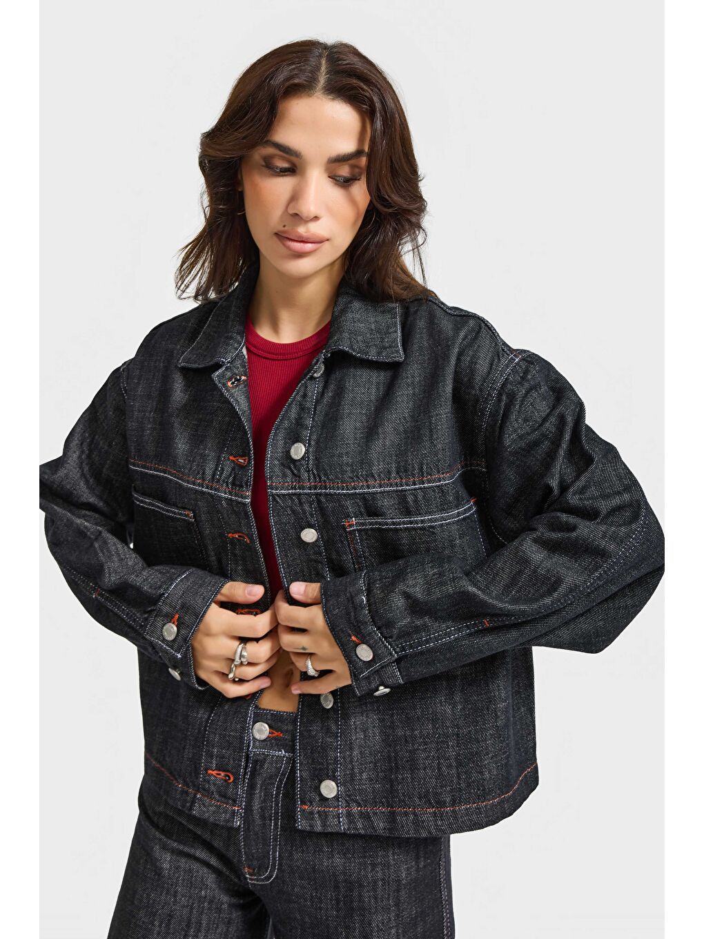 Mavi Kadın Koyu Jean Rengi 7w5-51 Oversize %100 Pamuk Denim Ceket-1