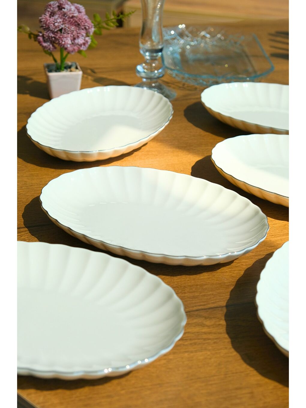 Ekru Bone Luz Platin File Kayık Tabak 27x19cm BNLZF28KY220 6 lı-1