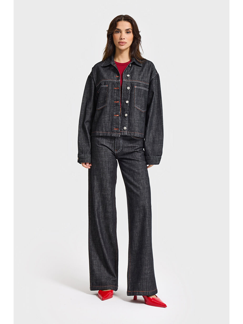 Mavi Kadın Koyu Jean Rengi 7w5-51 Oversize %100 Pamuk Denim Ceket-2