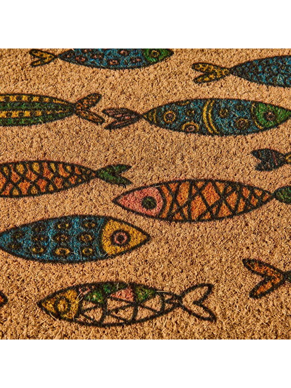 Karışık Koko Fish Yarım Ay Kapı Önü Paspası - Renkli - 45x75 cm-2