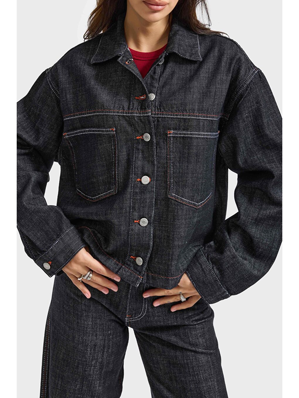 Mavi Kadın Koyu Jean Rengi 7w5-51 Oversize %100 Pamuk Denim Ceket-3