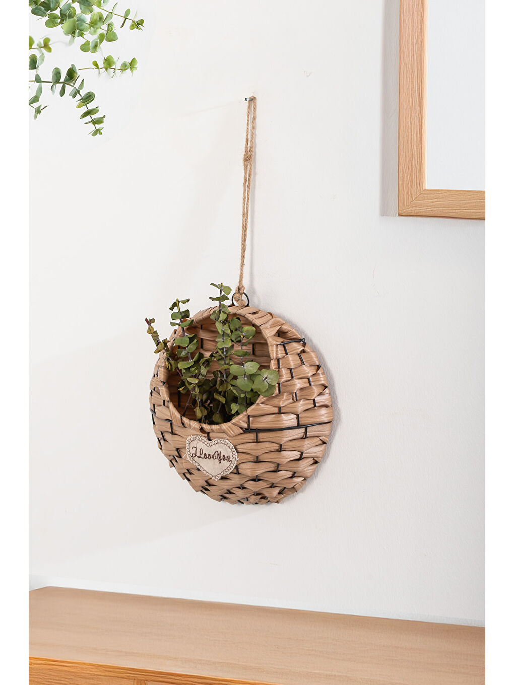 Kahverengi 2065-2 Taupe Dekoratif Çok Amaçlı Saksılık Hasır Modelli Saksı Çiçeklik 25x25cm-1