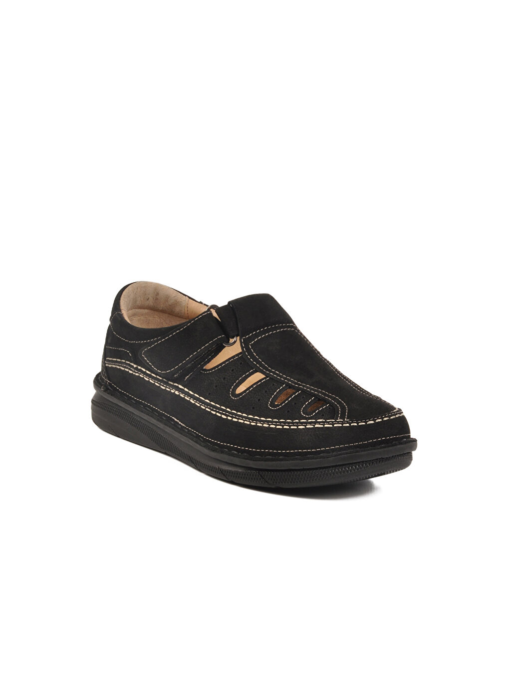 Siyah Süet Hakiki Deri Erkek Cırtlı Casual Ayakkabı 2623 M-2