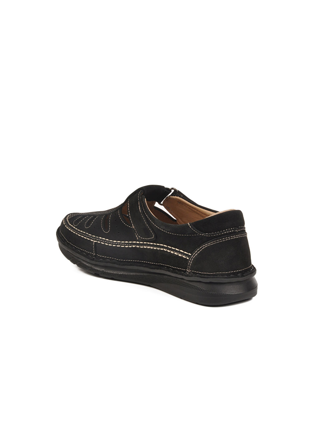 Siyah Süet Hakiki Deri Erkek Cırtlı Casual Ayakkabı 2623 M-3