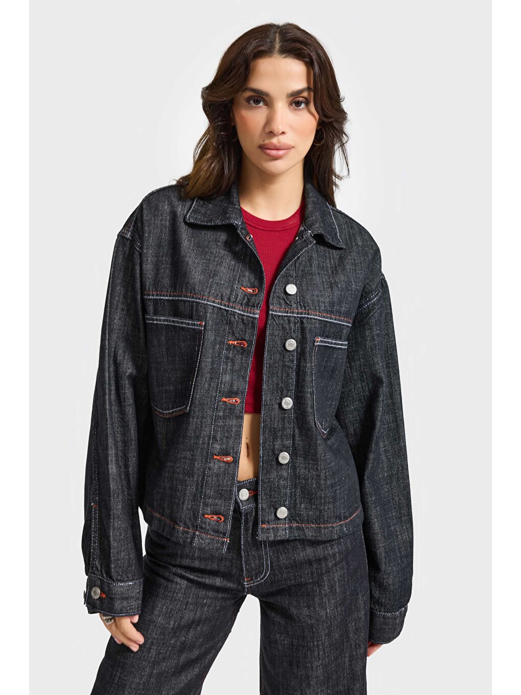 Mavi Kadın Koyu Jean Rengi 7w5-51 Oversize %100 Pamuk Denim Ceket-4