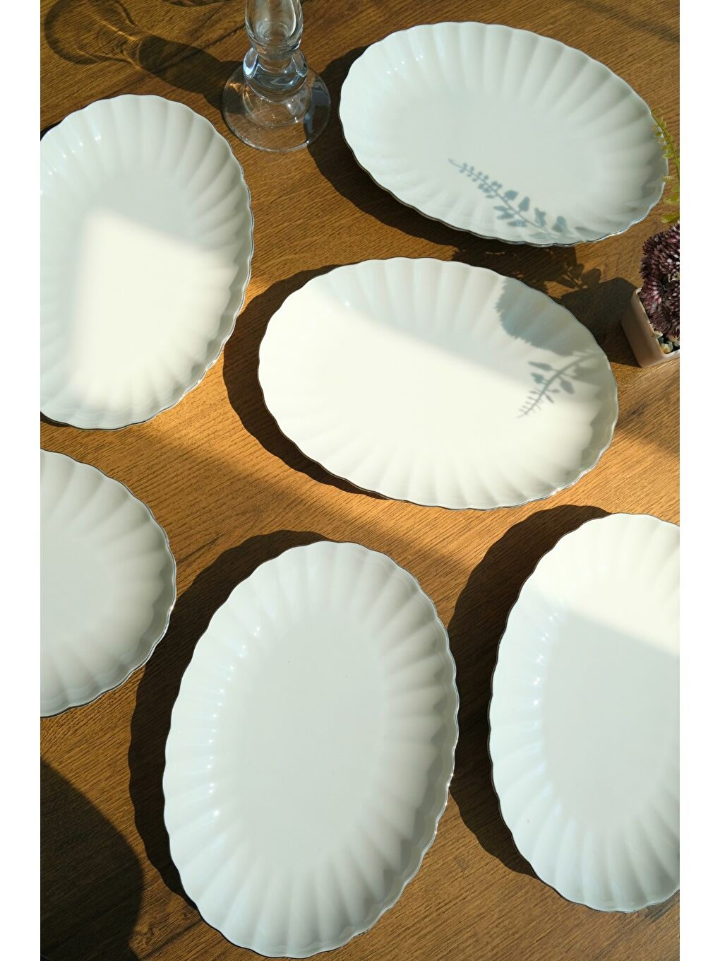 Ekru Bone Luz Platin File Kayık Tabak 27x19cm BNLZF28KY220 6 lı-3