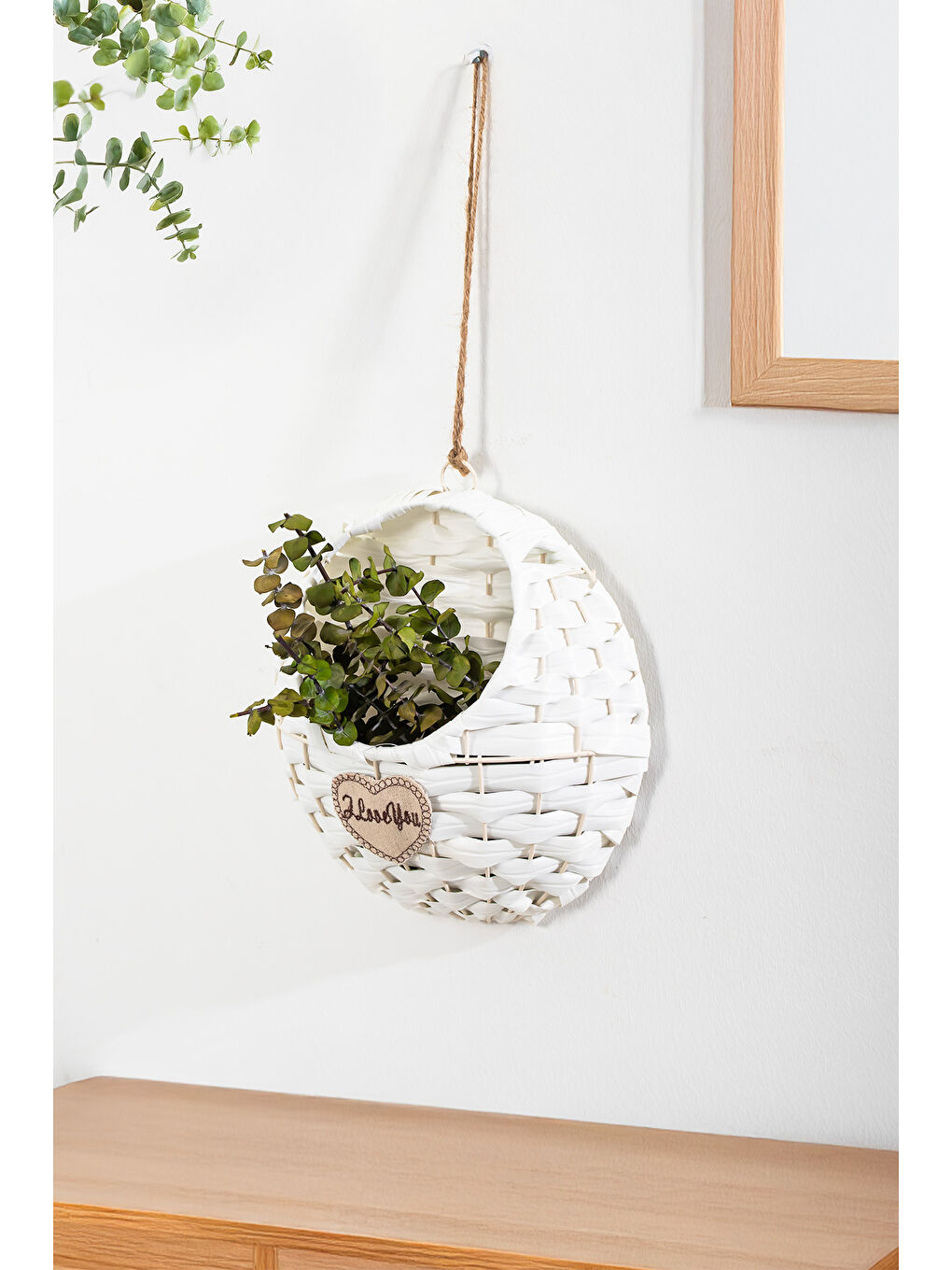 2065 Beyaz Dekoratif Çok Amaçlı Saksılık Hasır Modelli Saksı Çiçeklik 25x25cm-1