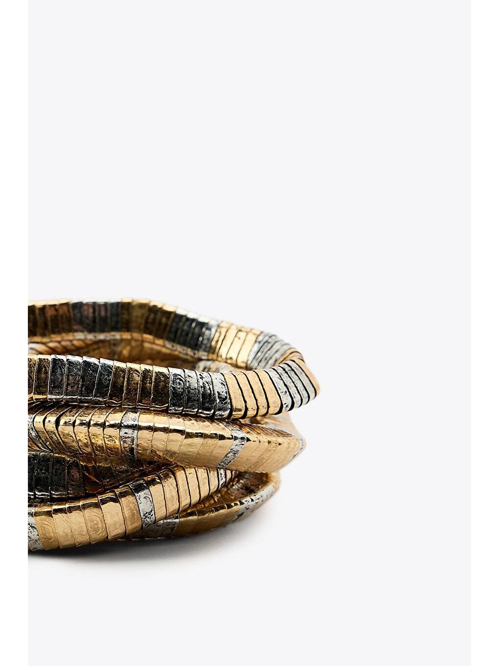 Sarı Gold & Silver Spiral Bileklik-1