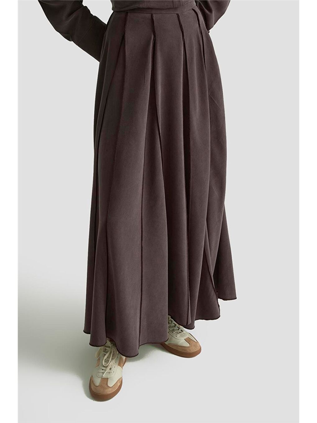 Kahverengi Volanlı Etek 25Kd1109 Kahve-1