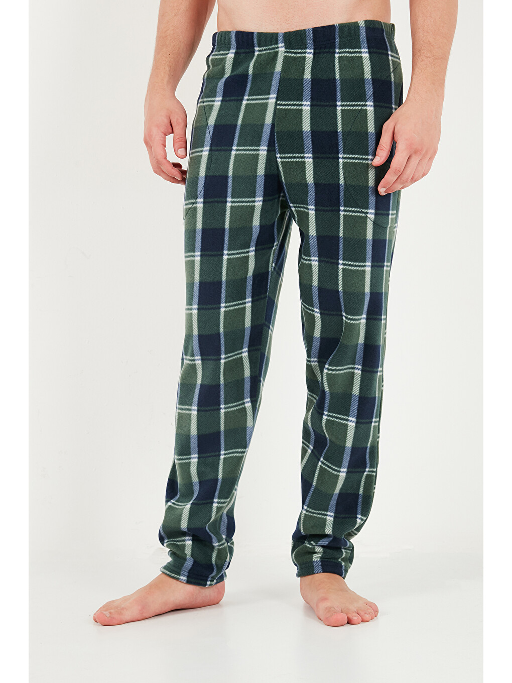 Yeşil Lastikli Bel Düz Paça Ultra Soft Polar Pijama Altı 6098001-4