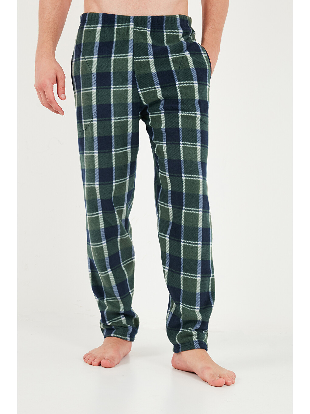 Yeşil Lastikli Bel Düz Paça Ultra Soft Polar Pijama Altı 6098001-5
