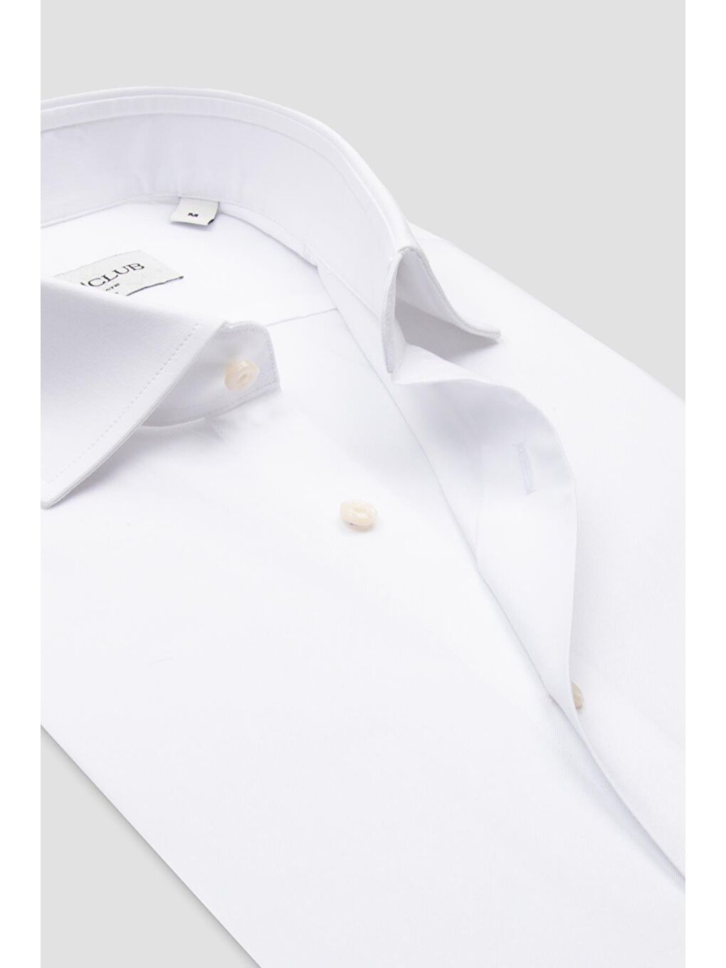 Bb Club Oscar Twill Pamuklu Slim Fit Beyaz Klasik Yaka Erkek Düz Gömlek-1