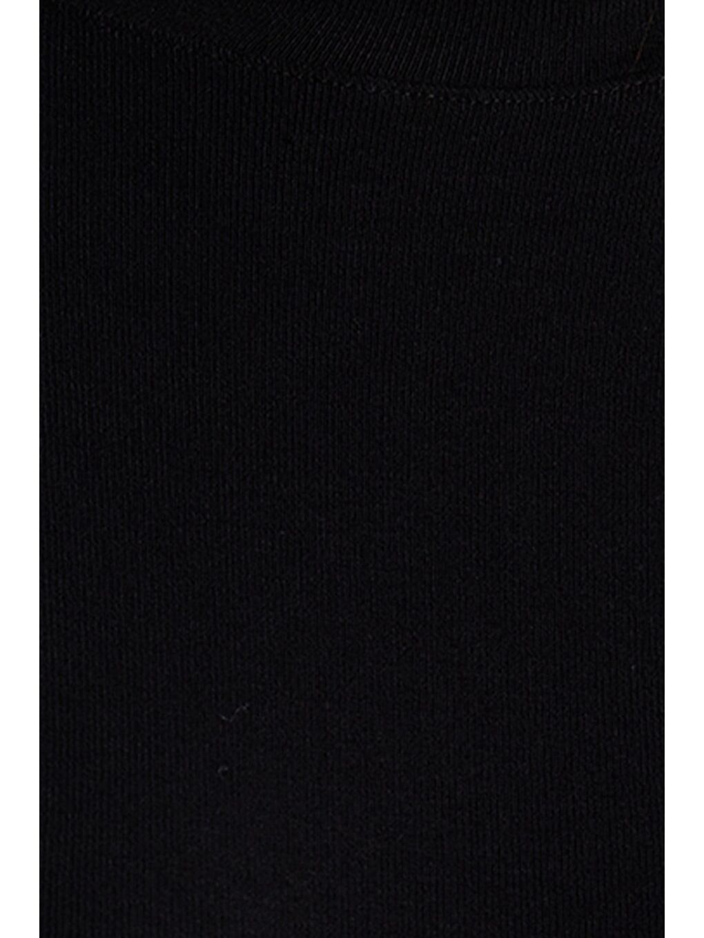 Kadın Slim Fit Dar Kesim Pamuklu Bisiklet Yaka Uzun Kollu Siyah Bluz-4