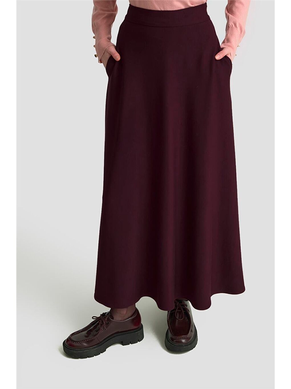 Kloş Örme Etek 25Kd4033 Mürdüm-1