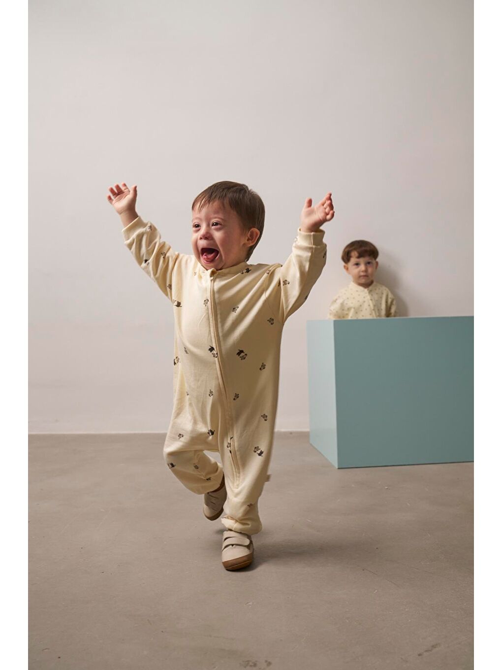 Ekru Little Penguin Baby Tulum-1