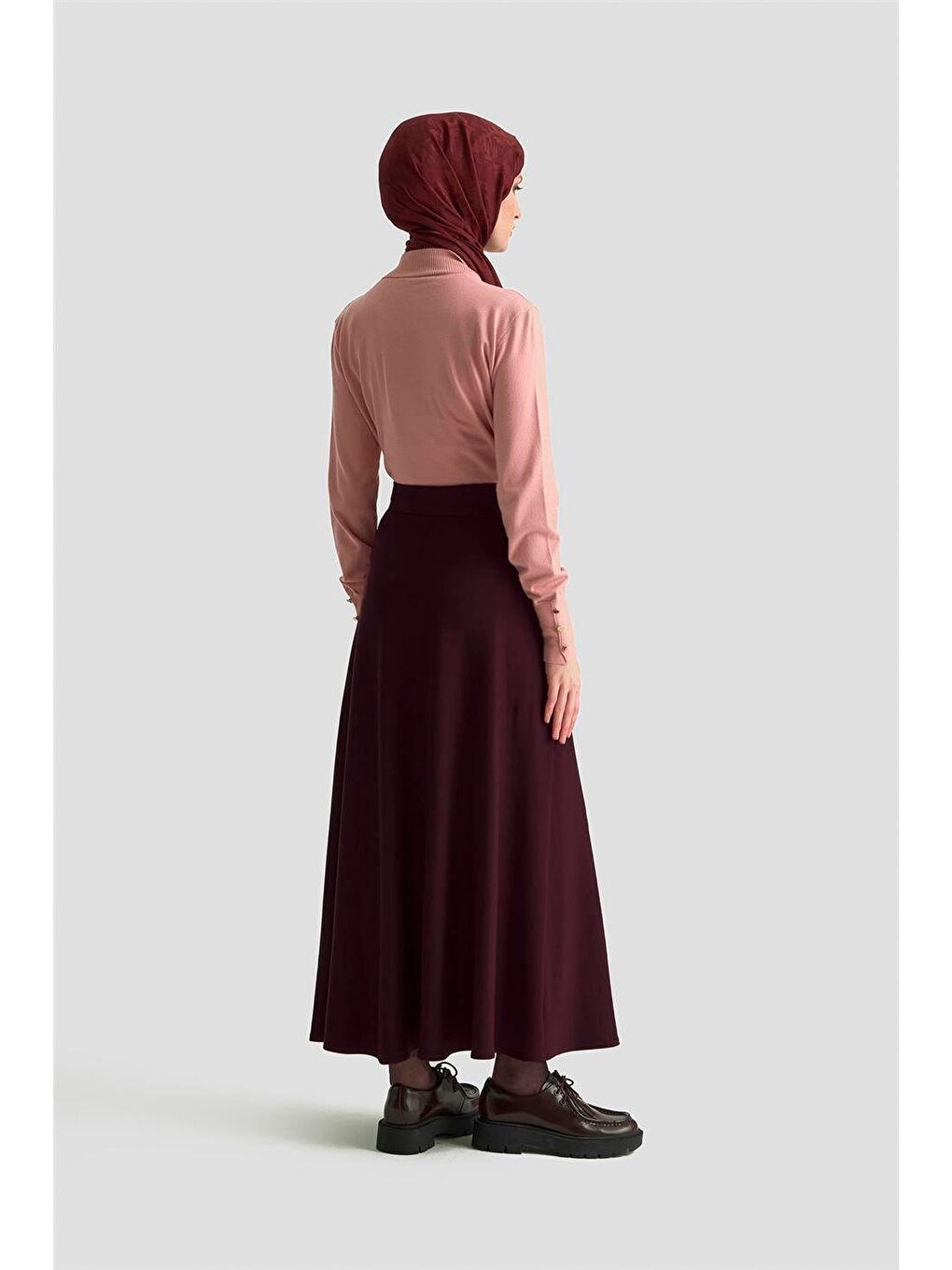 Kloş Örme Etek 25Kd4033 Mürdüm-2