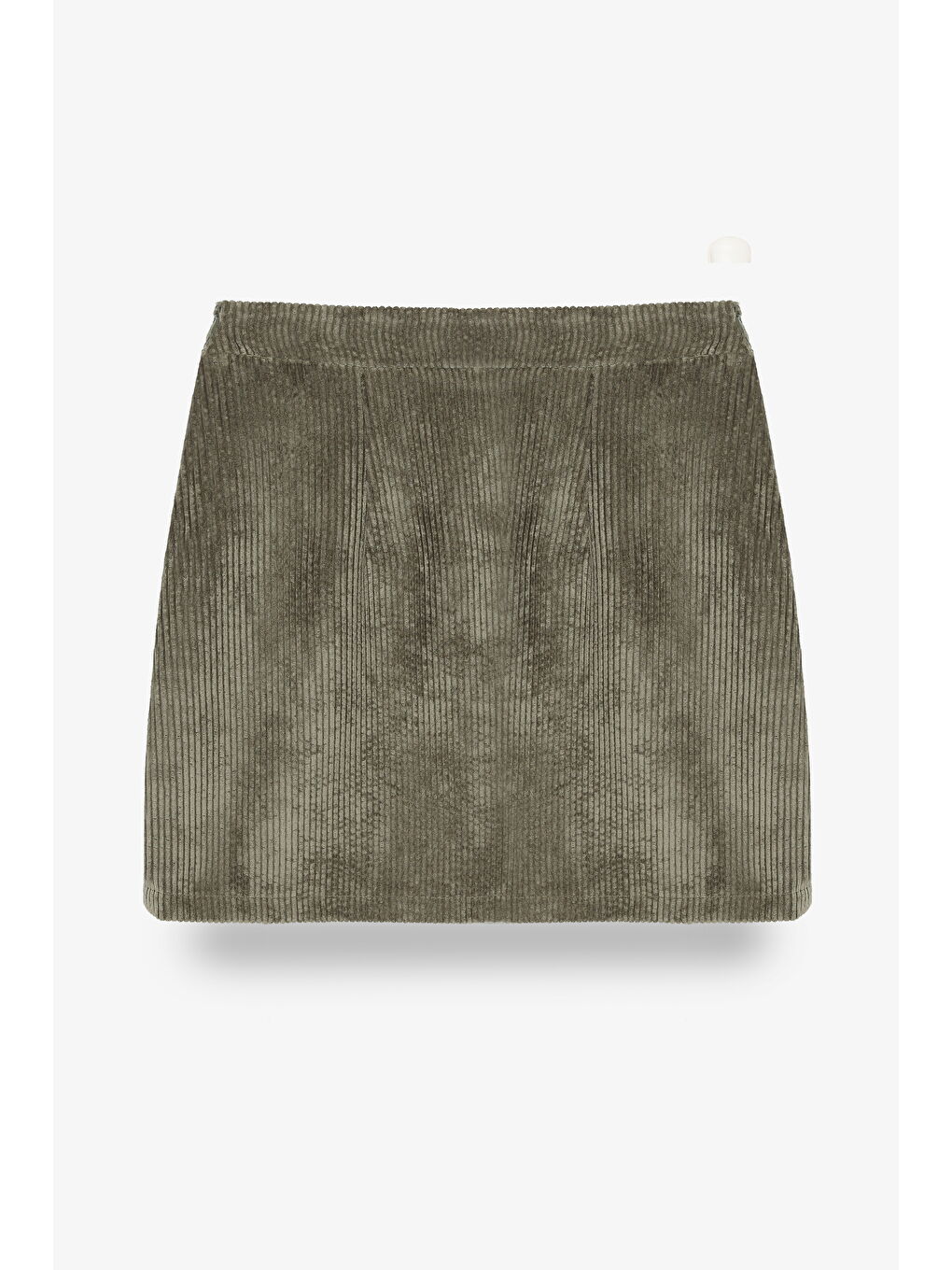 Bağcıklı Kadife Fitilli Mini Etek Haki-2