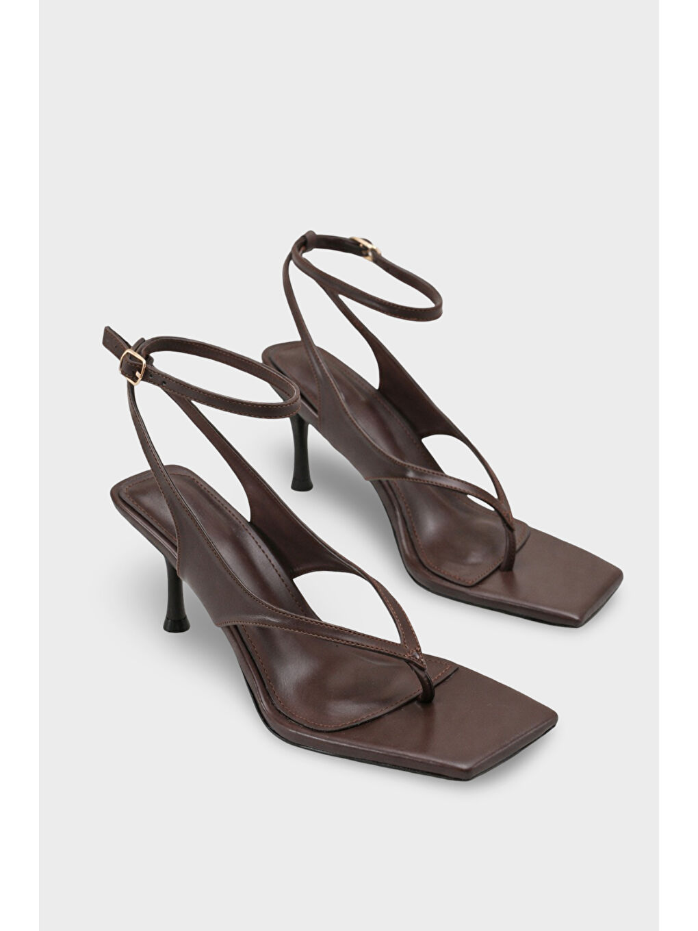 Kahverengi Suzie Kadın Parmak Arası Topuklu Ayakkabı-2