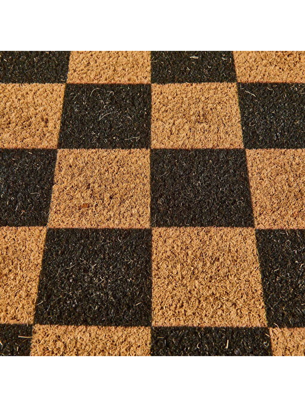 Karışık Koko Plaid Yarım Ay Kapı Önü Paspası - Renkli - 45x75 cm-1