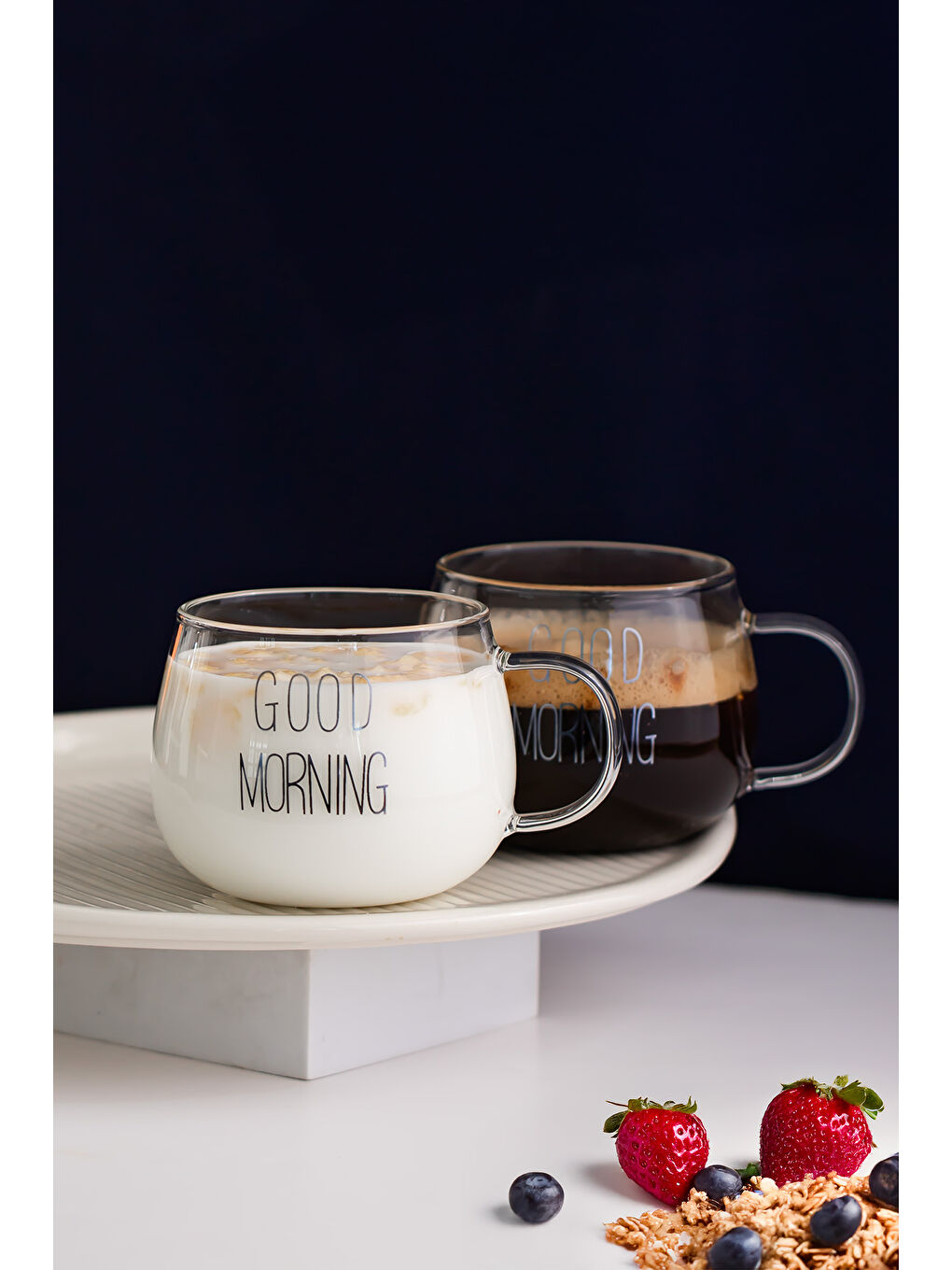 Renksiz 2088 Isıya Ateşe Dayanıklı Cam Kulplu Çay Bardağı Kahve Bardak Kupa Şeffaf 400 ml-1