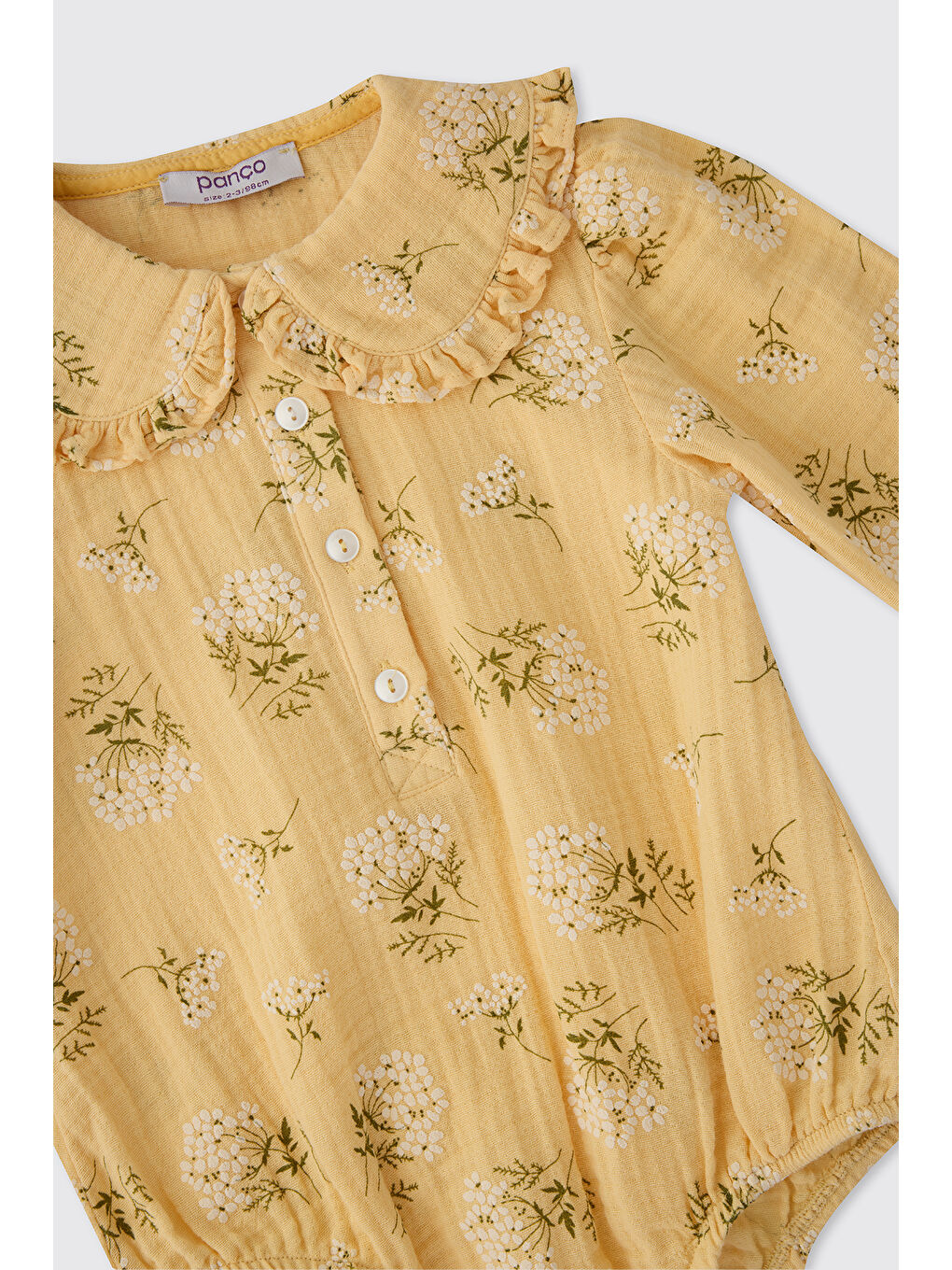 Kız Bebek Desenli Sarı Body-2