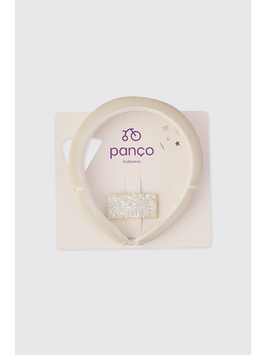 Ekru Kız Bebek Krem Taç Toka Seti-2