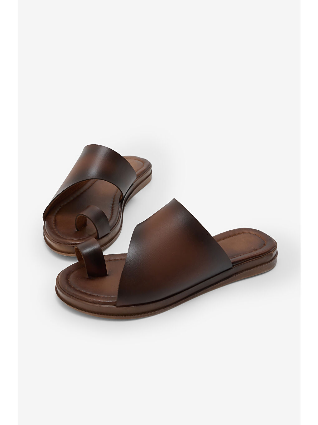 Kahverengi Kadın Taba Termo Taban Rahat Kalıp Günlük Terlik-1